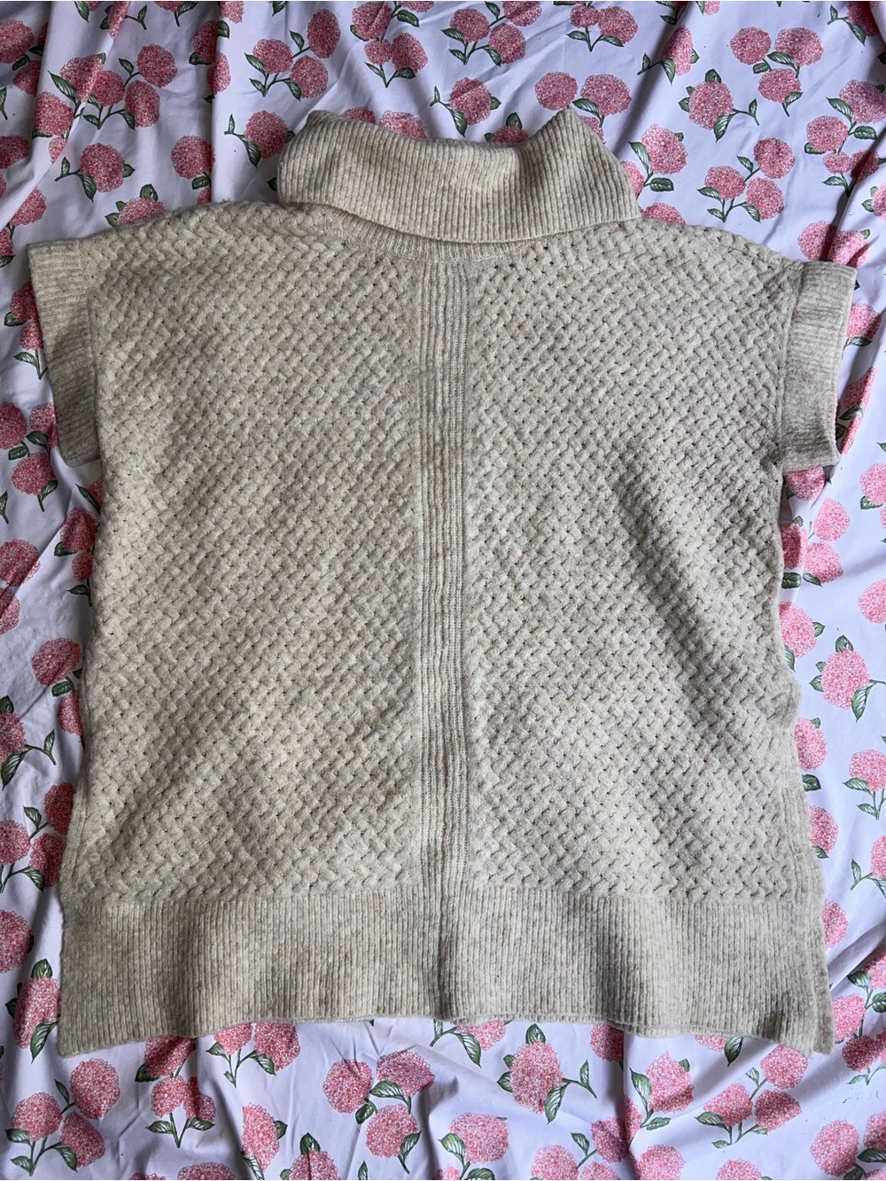 Lane Bryant Cream Short-Sleeve Turtleneck Sweater